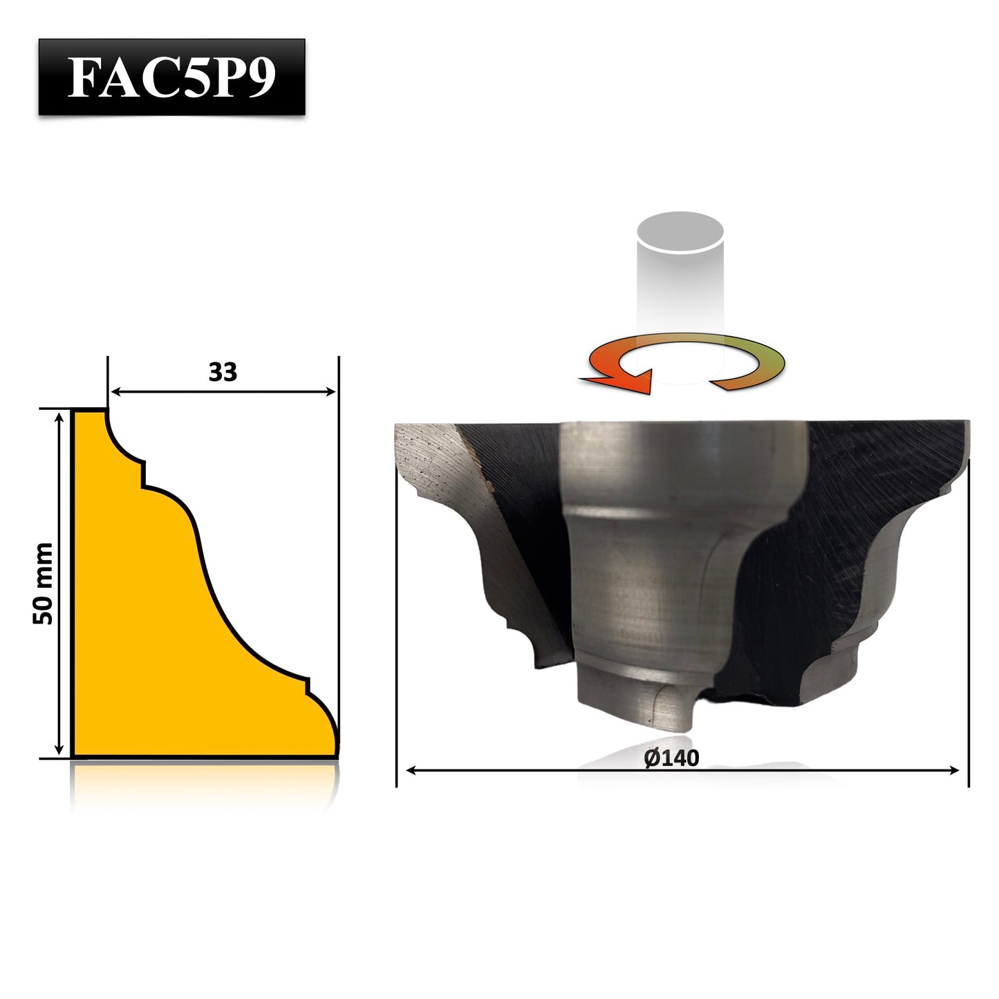 Freza profesională pentru cornișă din lemn, durabilitate și performanță pentru tâmplari exigenți.