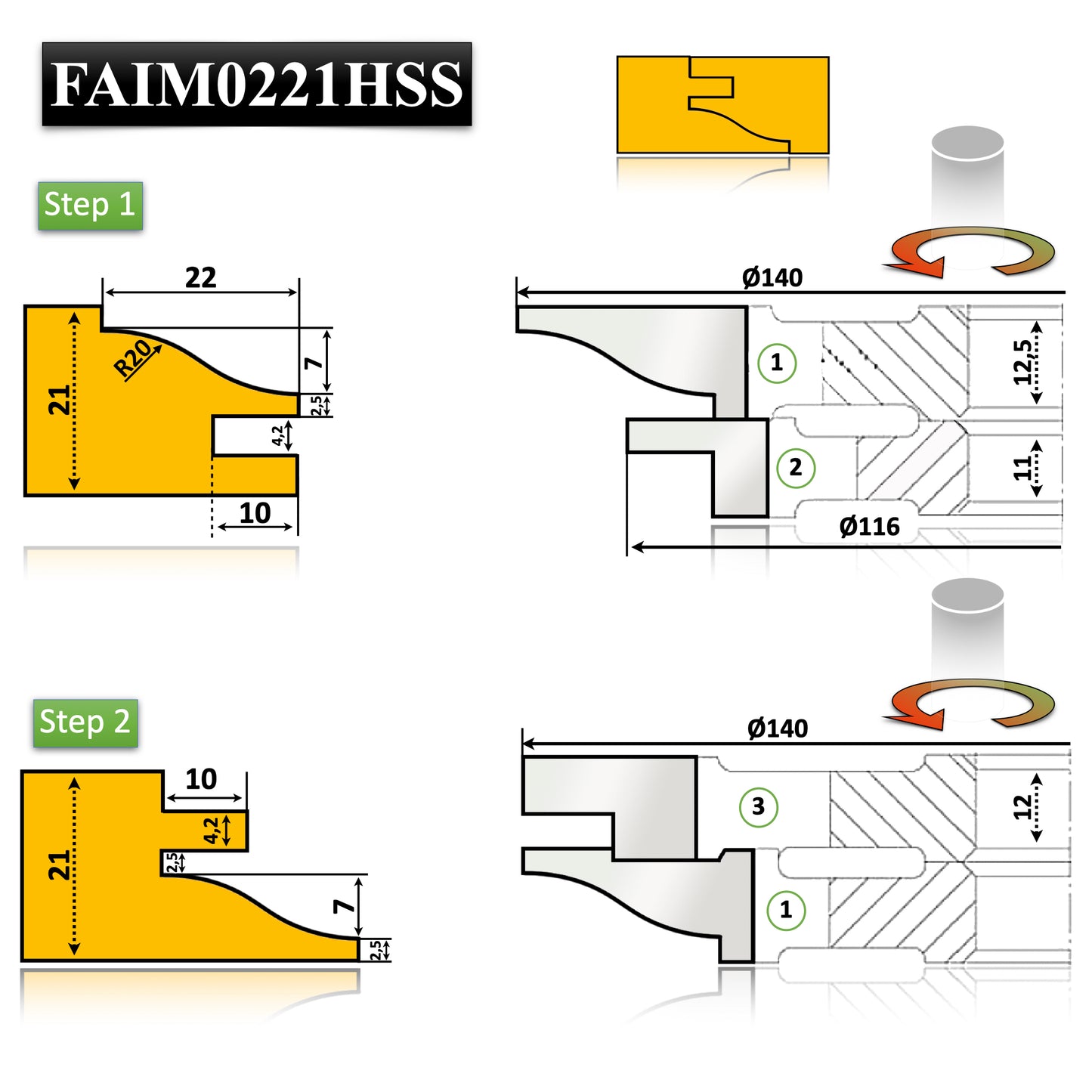 Set Freze Profil Contraprofil pentru Imbinare Mobila de 21 mm cu un design elegant neted ideal entru mobilier de interior si bucatarii