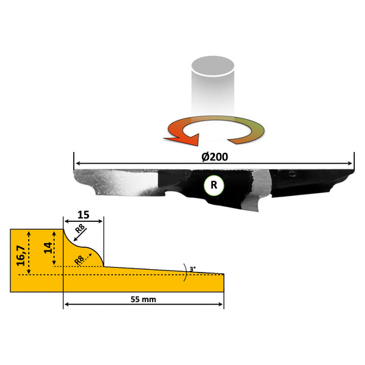 Фрези для деревини – профіль дверної панелі 12 – HSS Premium