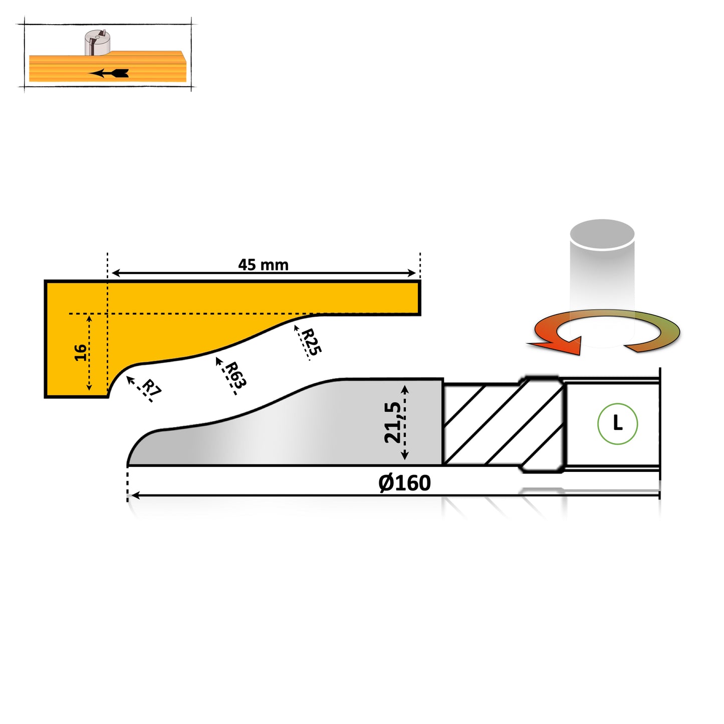 Фрезерний верстат по дереву – Мобільний профіль узголів'я ліжка 20 Premium