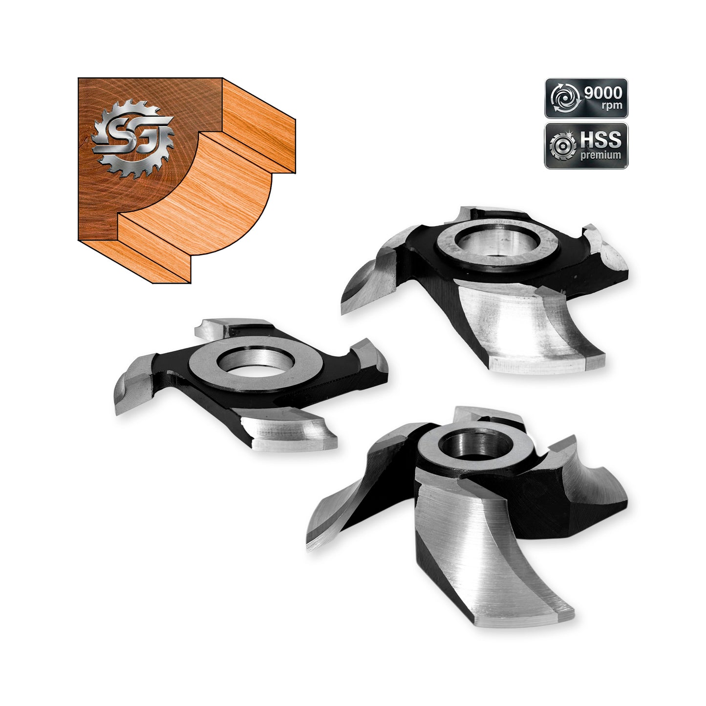 Freză Sfert de Cerc Concav cu Rază Jos R3 - R60 mm - HSS Premium