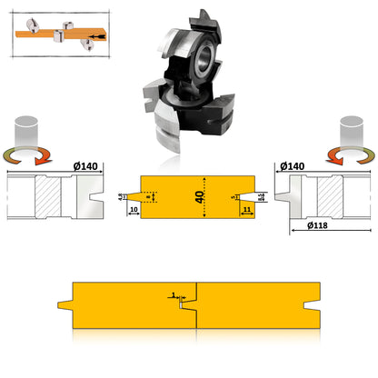 Freza HSS conică 40 mm pentru mașini 4 fețe, tăieturi precise
