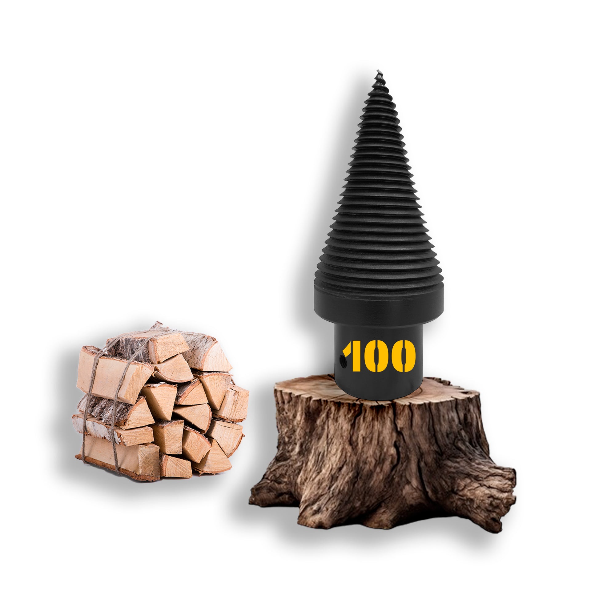 Con de 100 mm de spart lemne si bustean verde sau uscat pentru incalzire 