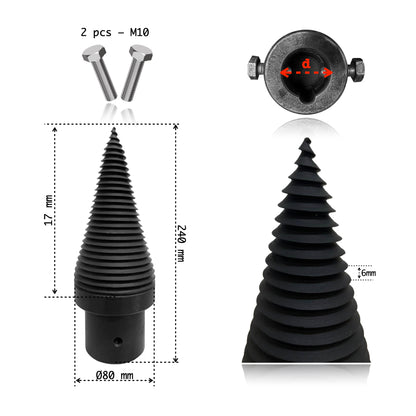 Con Crapător Lemne Spiralat, Tip Burghiu | Ø60 mm - Ø100 mm | Tratat Termic