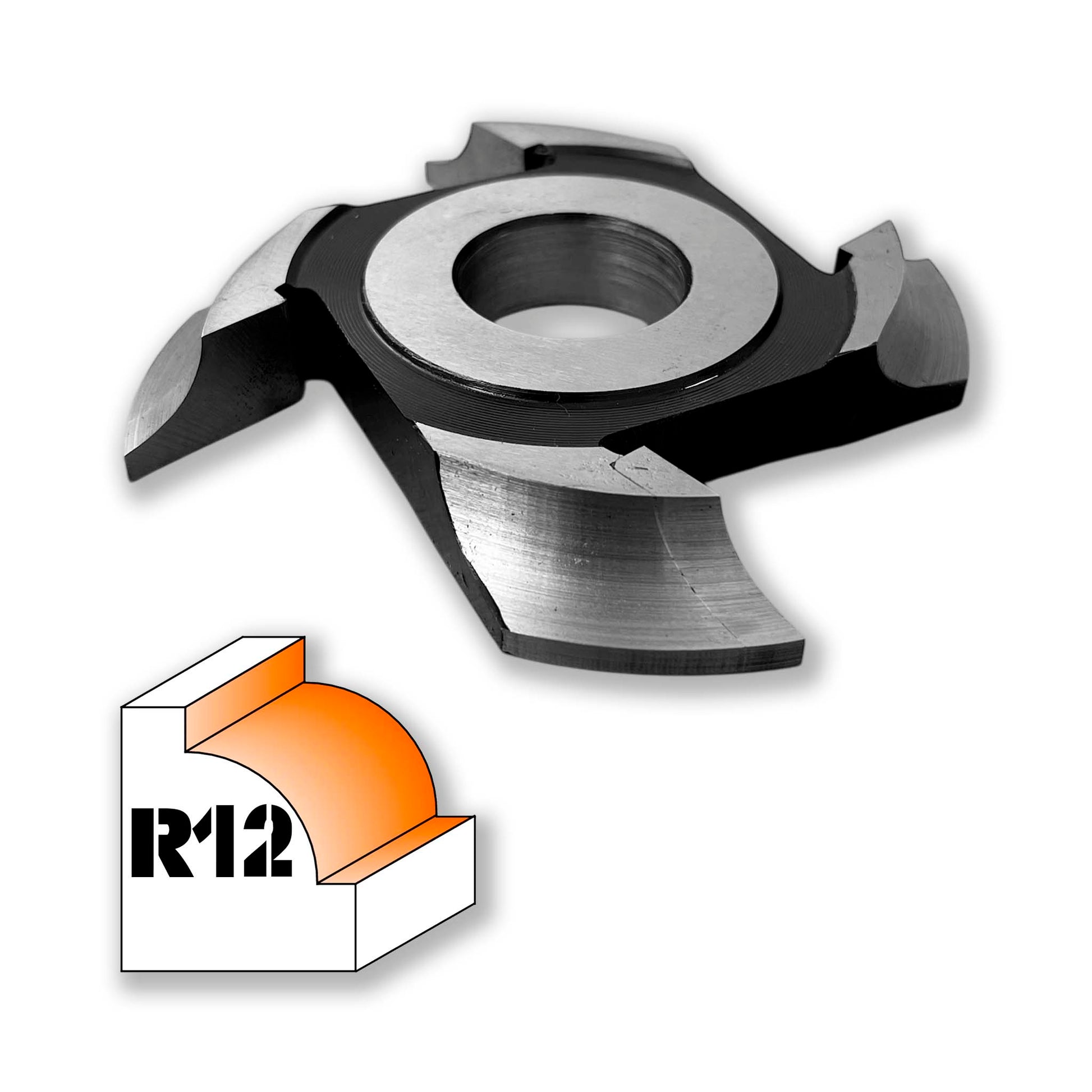 Freza Concavă Sfert de Cerc HSS, rotunjire cant cu raza de 12 mm dimensiuni 120 x 30 x 16 R12