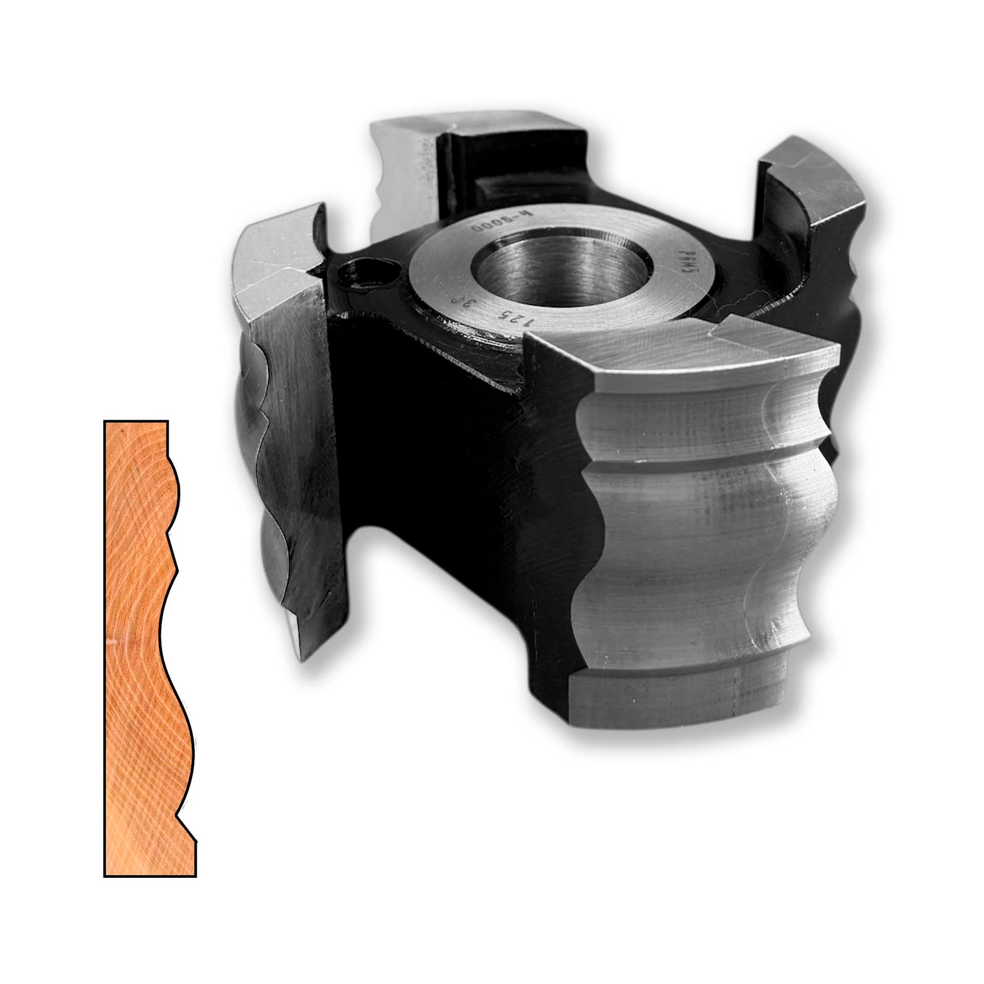 Freza profilată brazată cu HSS, pentru realizarea ornamentelor decorative pe mobilier și tâmplărie din lemn.