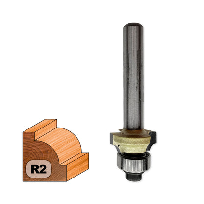 Freză cu Coadă Concav (Sfert de Cerc) D=14mm, R2, Z2 – T.C.T. (Vidia) Vatzo