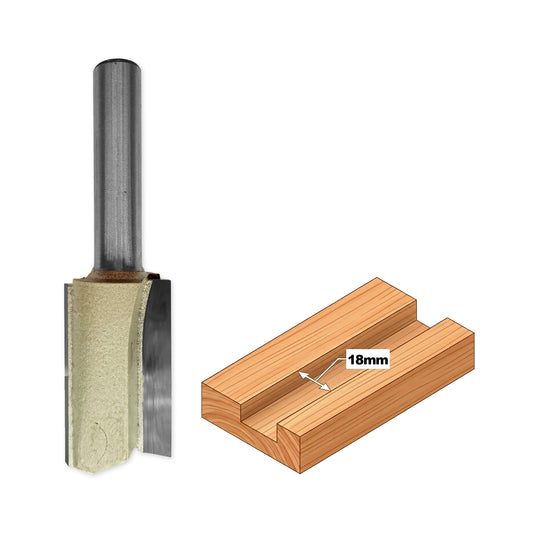 Freză cu Coadă pentru Canal Drept D=18mm, S=8mm, Lc=30mm, L=90 mm, Z2 – T.C.T. (Vidia) – Vatzo