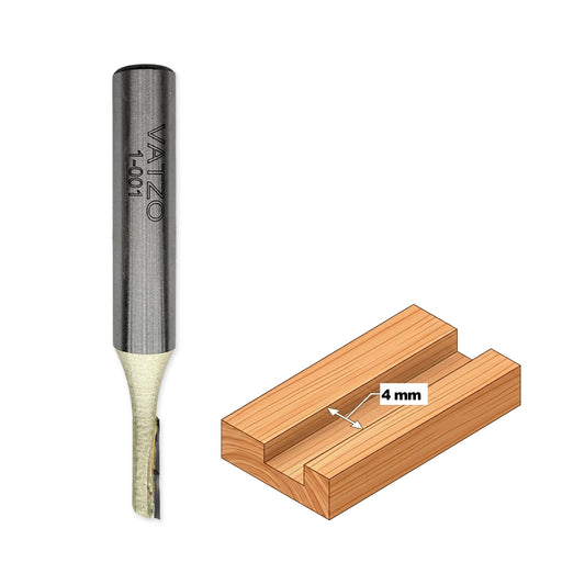 Freză cu Coadă pentru Canal Drept D=4mm, S=6mm, Lc=12mm, Z1 – T.C.T. (Vidia) – Globus