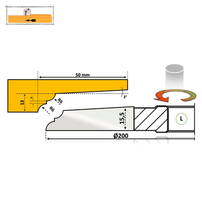 Фрези по дереву – Профіль дверної панелі M012-39 HSS Стандарт