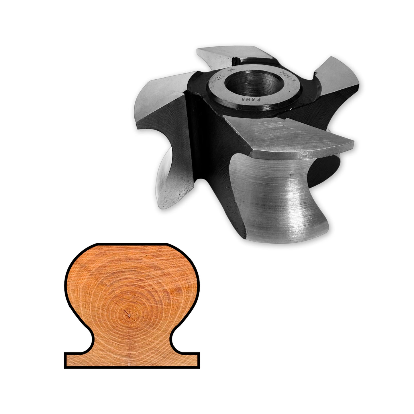 Freză mână curentă 64 mm, spațiu de lucru 60 mm, HSS brazat pentru prelucrarea lemnului
