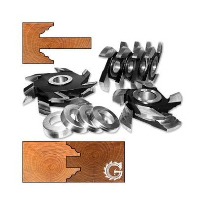 Набір різаків для міжкімнатних дверей з регульованим контрпрофілем 12 - 40 > 48 мм