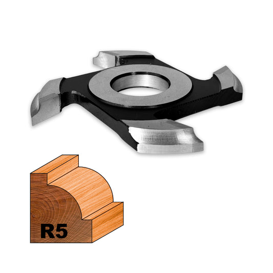 Freza Concavă Sfert de Cerc HSS, rotunjire cant cu raza de 5 mm dimensiuni 120 x 30 x 10 R5