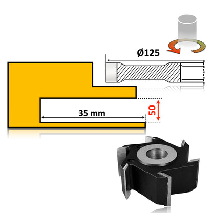Freza Nut 125  x 50 Vidia pentru realizarea falt nut sau uluc in lemn sau si rindeluire 
