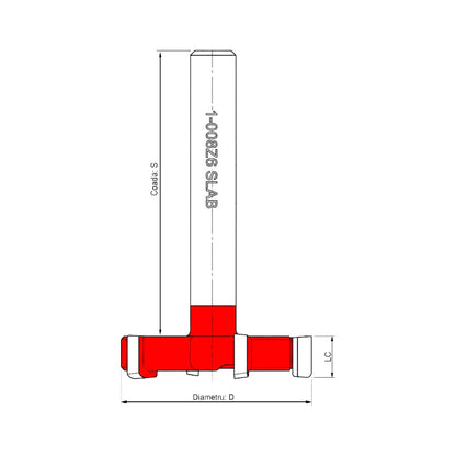 Freză Profesională tip "Slab" pentru Planare și Îndreptat Blaturi – D50 mm, Lc10 mm