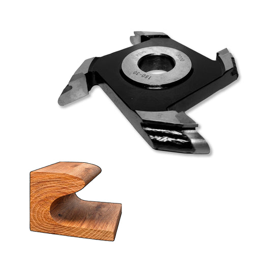 Freză profesională HSS M2 pentru profile de mâner integrat în uși din lemn masiv, brad sau stejar.