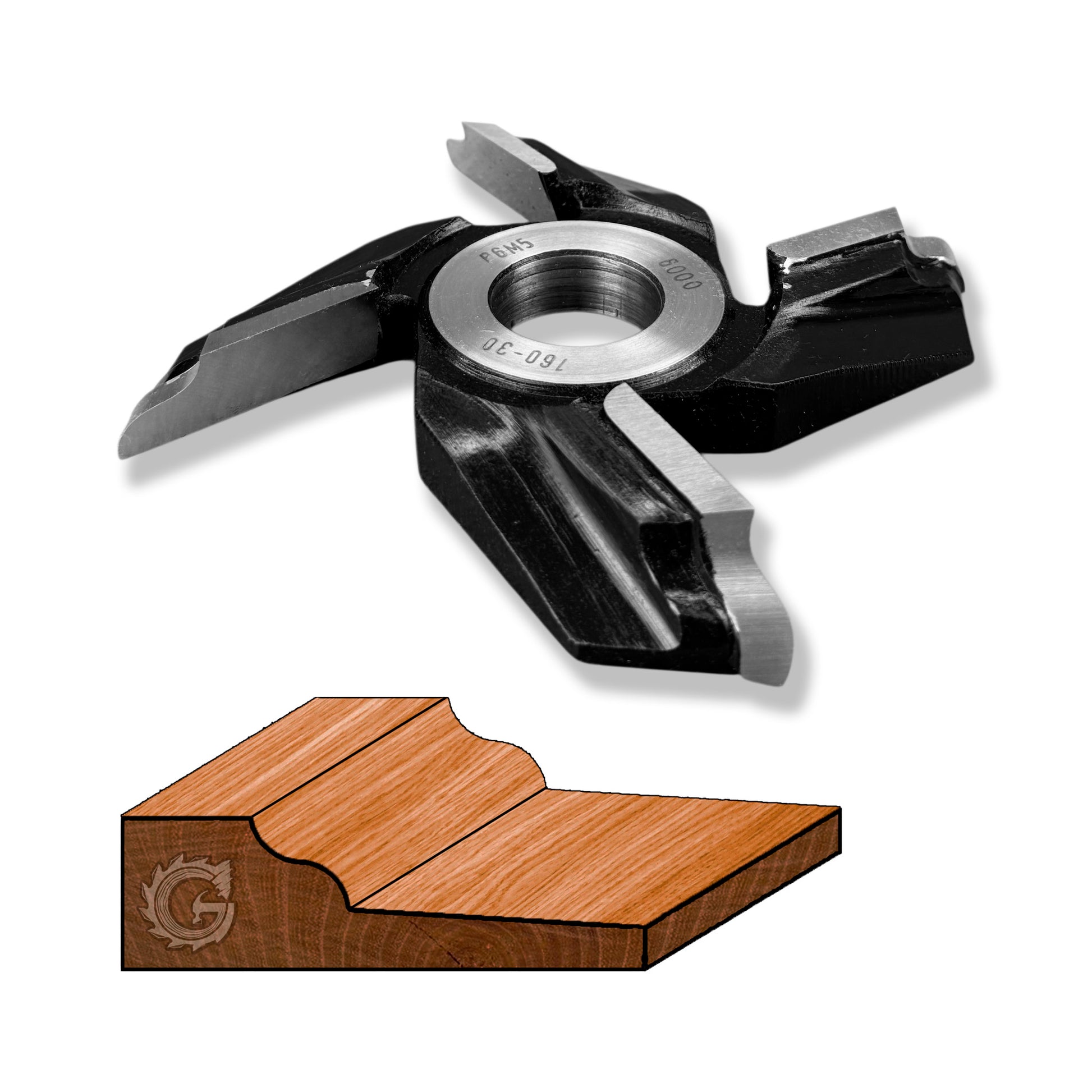 Freza alezaj pentru tablie mobila cu un profil val treptat royal pentru lemn masiv sau moale adancime profilat 45 mm 