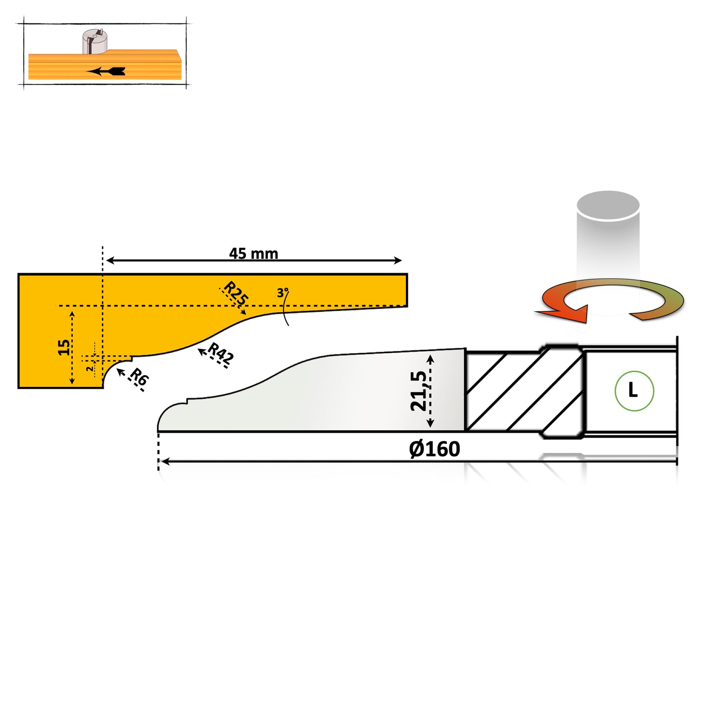 Фрезерний верстат по дереву – Мобільне узголів'я ліжка Profile 21 Premium