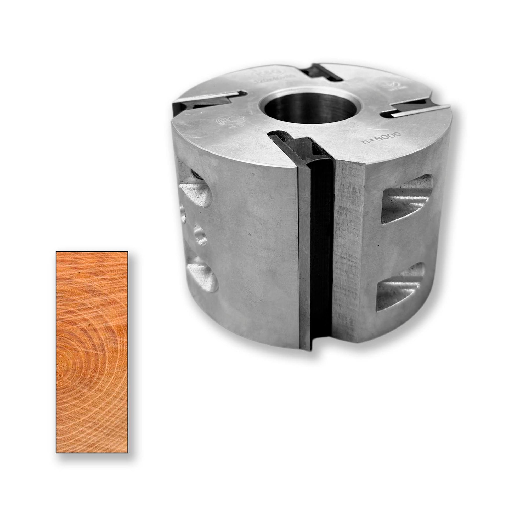 Cap de rindea profesional pentru prelucrarea lemnului, dimensiuni 120x40x80 mm, ideal pentru rindeluire precisă pe mașini de frezat cu ax.