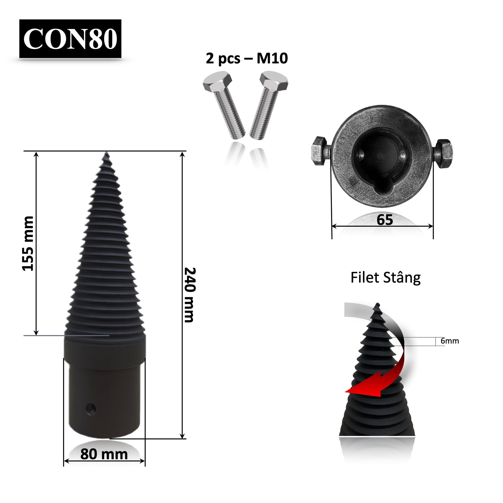 Con crapator despicator busteni verzi sau uscati din padure de 40 - 50 cm