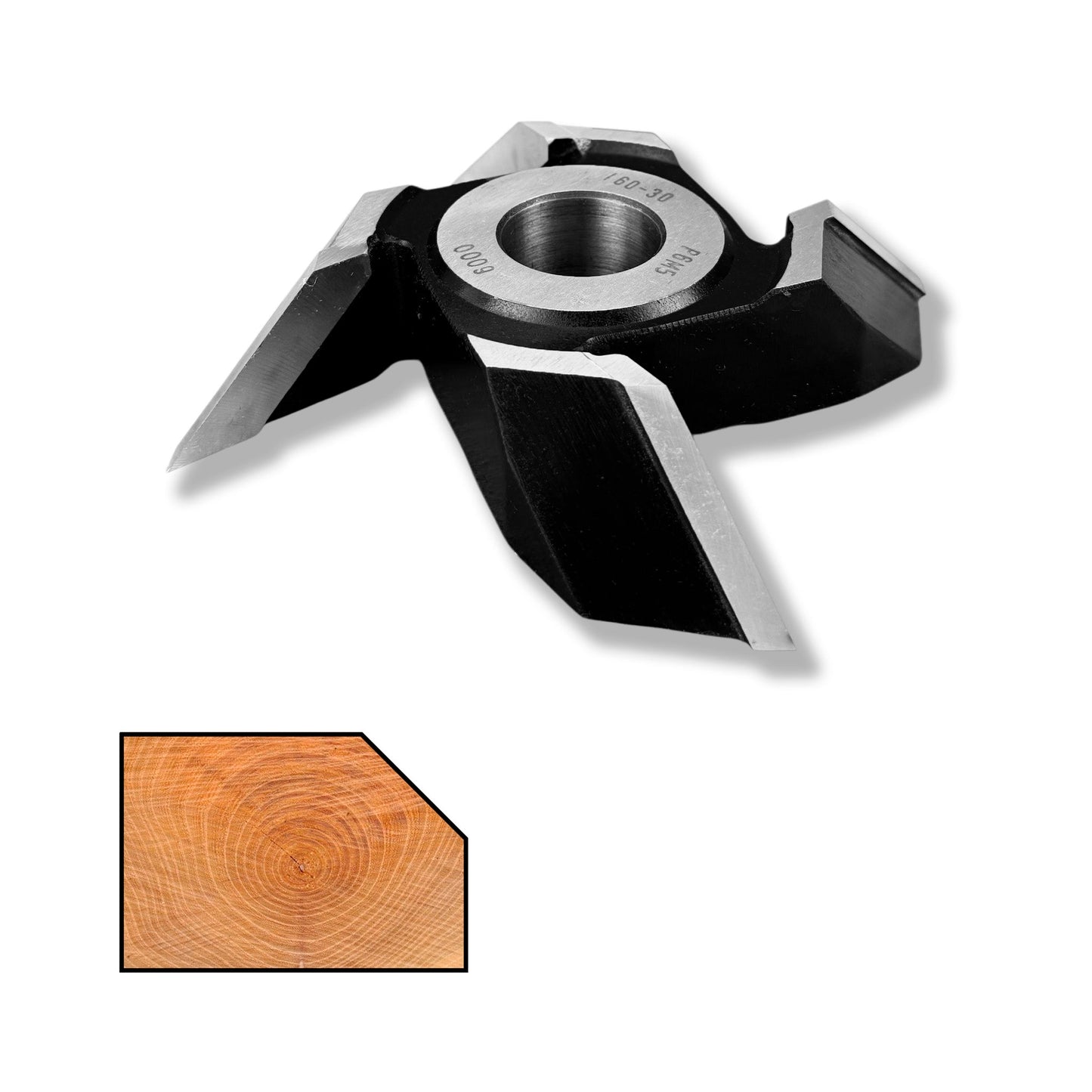 Freza cu alezaj placata cu hss destinata pentru prelucrarea lemnului anume de fatetat la 45 grade permite grosime pana la 30 mm