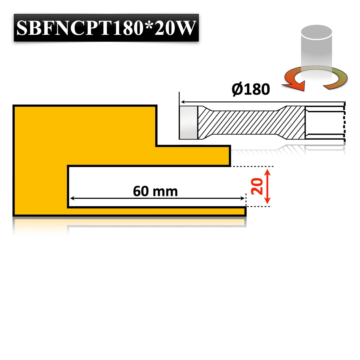 Freză pentru ulucuri și falturi din lemn, Vidia, diametru 180 x 20 mm, cu cuțit pre-tăietor pentru finisaj impecabil.