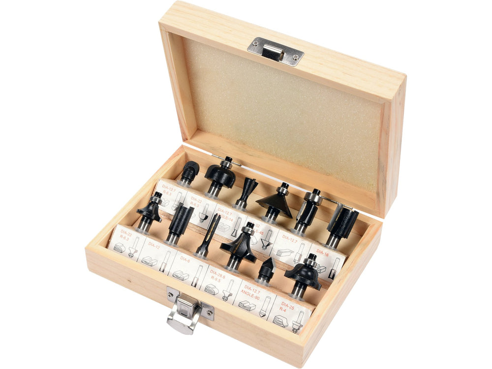 Set 12 Freze cu Tija/Coada pentru Lemn